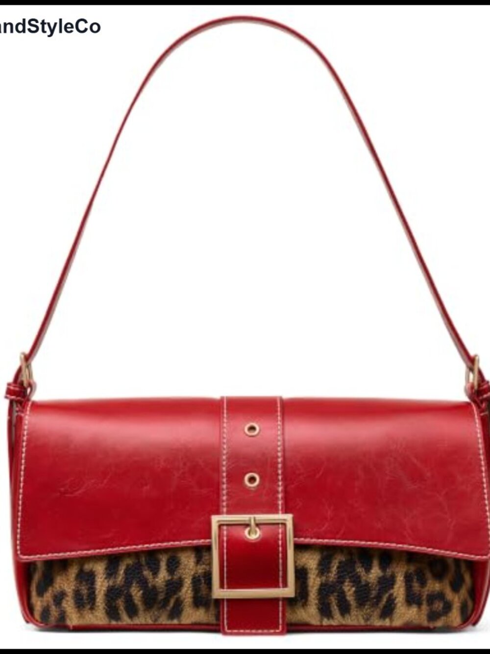 Wax Leather Shoulder Bag Small Purse Baguette Crossbody Handbag